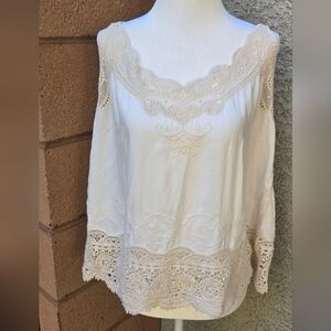 Democracy White Lace Trim Tank